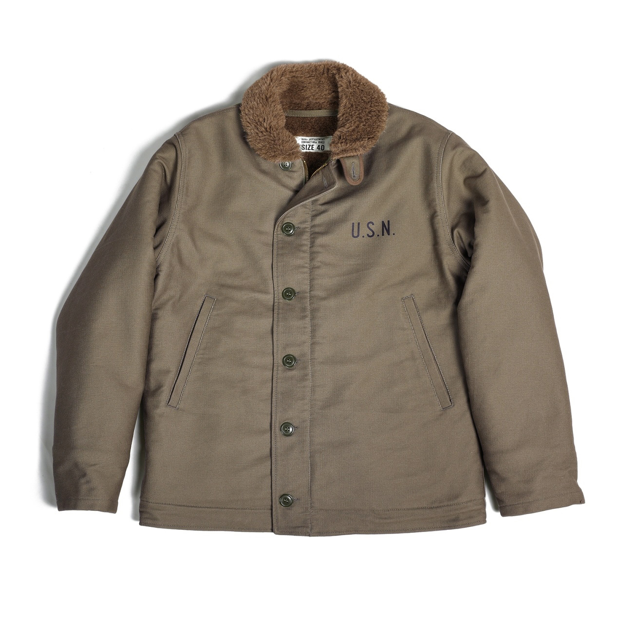 Jacket, winter N-1, alpaca lined with zipper. Olive drab shade no. 7 - Bill  Kelso Mfg.